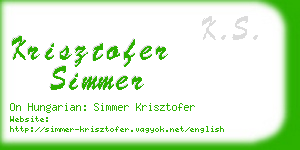 krisztofer simmer business card